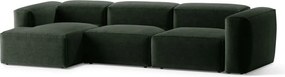 Zelená rohová pohovka (ľavý roh/s leňoškou) Bergamo – Cosmopolitan Design