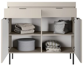 Komoda Sentia 105 cm s 2 zásuvkami - kašmírová / čierna
