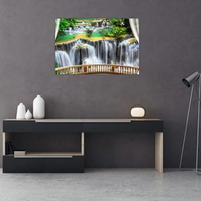 Obraz - Výhľad na kúzelné vodopády (90x60 cm)