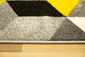 Koberec Sumatra E219 Romby Cubes žltý / sivý / krémový