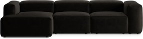 Čierna rohová pohovka (ľavý roh/s leňoškou) Bergamo – Cosmopolitan Design