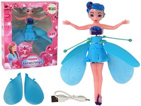 Lean Toys Modrá bábika ovládaná pomocou ruky