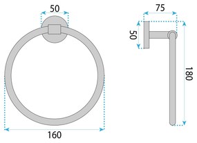 Rea Galo, prsteňový vešiak na uterák, brúsená oceľ, REA-88075