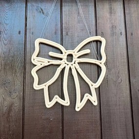 DECOLED Vianočná mašľa, 30 cm, biela