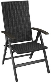 tectake 404570 záhradná stolička ratanová melbourne - čierna