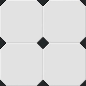 Gresová dlažba Avigion Black-white 58/58