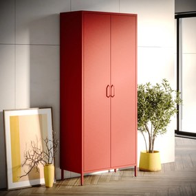 Šatníková skriňa FLAVIO, 800 x 1850 x 450 mm, Modern: červený farba