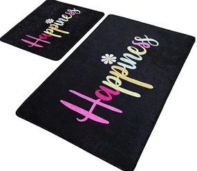 Súprava 2 kusov kúpeľňových predložiek Šťastie čierna