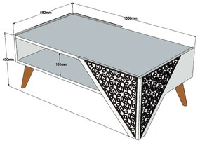 Konferenčný stolík Berny (krémová). Vlastná spoľahlivá doprava až k Vám domov. 1089552