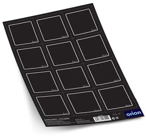 Orion Samolepky na dózy BLACK štvorec čierna 2 x 12 ks