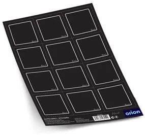 Orion Samolepky na dózy BLACK štvorec čierna 2 x 12 ks