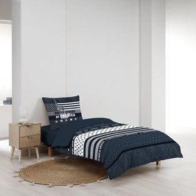 Tmavomodré bavlnené obliečky na jednolôžko 140x200 cm States – douceur d'intérieur