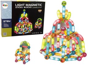 Lean Toys Svietiace magnetické bloky - 102 prvkov
