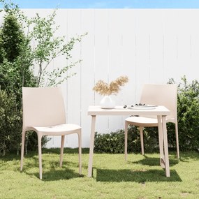 Záhradné stoličky 2 ks krémové 50x46x80 cm polypropylén 364733