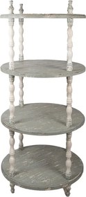 Béžový antik voľne stojaci okrúhly drevený regál Brocante - Ø 80*175 cm