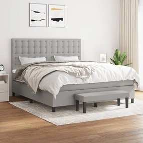 Boxspring posteľ s matracom bledosivá 180x200 cm látka 3136933