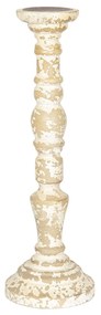 Drevený svietnik s patinou - Ø 15 * 47 cm