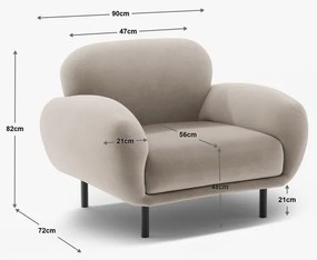 Zelené kreslo z textílie buklé Poppy – Micadoni