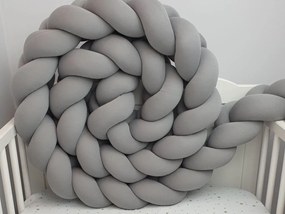 Vulpi Mantinel do postieľky Vrkoč 350 cm Handmade Farba: sivá