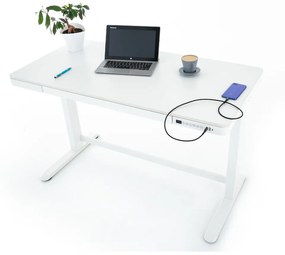 Výškovo nastaviteľný stôl OfficeTech 2, 120 x 60 cm, biela