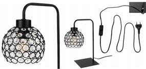 Stolná lampa Crystal, 1x čierne krištáľové tienidlo