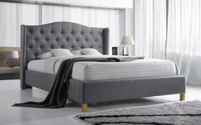 Sivá čalúnená postel ASPEN 140 x 200 cm Matrac: Matrac COCO MAXI 23 cm