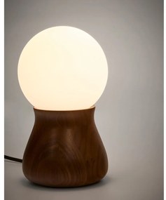 Tmavohnedá stolová lampa z kaučukového dreva (výška 26 cm) Okeni – Kave Home