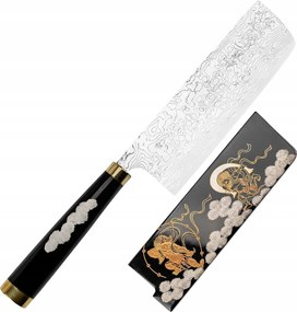 Takeshi Saji Art Fujin Raijin Kuty R-2 Japonský nôž Nakiri 17 cm a Saya