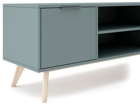 Zelenosivý TV stolík 140x53 cm Pisco – Marckeric