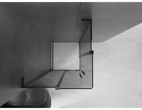 Mexen Velar L Duo, sprchový kút s posuvnými dverami 100 x 100 cm, 8mm šedé sklo, čierna matná, 871-100-100-02-43-70