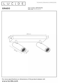 Lucide 22974/02/30 - Bodové svietidlo GRADO 2xGU10/8W/230V čierne