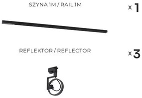 Zuma Line 3560 - Bodové svietidlo do lištového systému MASTER 3xGU10/15W/230V čierna