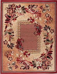 TA Koberec 7192B TMAVO BÉŽOVÁ ATLAS PP ČERVENÁ Rozmer: 160x220 cm