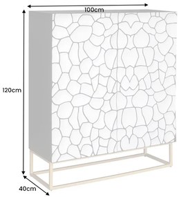Dizajnová vysoká komoda Ladarius 120 cm biela
