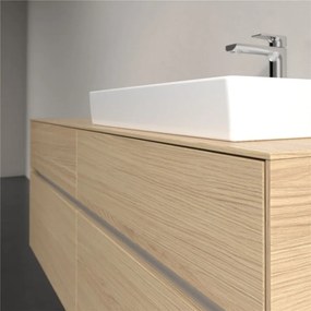 VILLEROY &amp; BOCH Collaro závesná skrinka pod umývadlo na dosku (umývadlo vpravo), 4 zásuvky, s LED osvetlením, 1400 x 500 x 548 mm, Nordic Oak, C086B0VJ