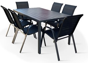 Záhradný jedálenský set Viking L + 6x kovová stolička Ramada