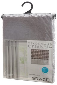 ZÁCLONA NA KRÚŽKOCH GRACE 140X250 CM STRIEBORNÁ