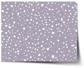 Sablio Plagát Biele fliačiky na fialovej - 90x60 cm