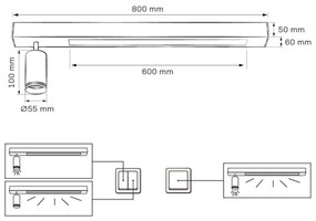 LED Stropné svietidlo PARIS LED/24W/230V + 1xGU10/10W čierna