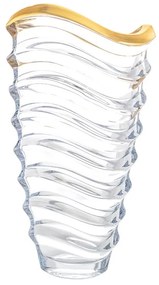 KRIŠTÁĽOVÁ VÁZA BOHEMIA PRESTIGE WAVE MATT GOLD 340MM