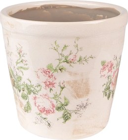 Keramický obal na kvetináč s ružami Rossia L - Ø17*16 cm