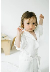 Detský biely ľanový župan Linen Tales Nature, vel. 122 - 128