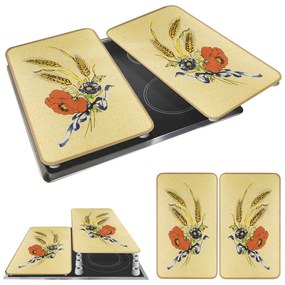Kryty na sporák v súprave 2 ks z tvrdeného skla 52x30 cm Corn-Flowers - Maximex