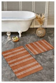 Hnedé zamatové kúpeľňové predložky v súprave 2 ks 60x100 cm – Mila Home