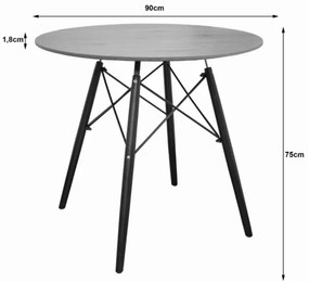 TRENDIE Jedálenský stôl EDDIE 90 cm dub