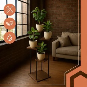 5-úrovňový stojan na kvety v loft štýle