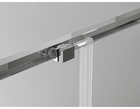 Mexen Exo, sprchovací kút s posuvnými dverami 100 x 100 cm, 6mm číre sklo, chrómový profil, 8151-100-100-01-00