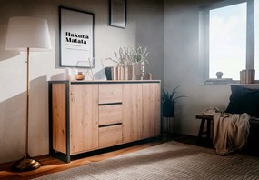 Široká komoda Denver, dub artisan/antracit