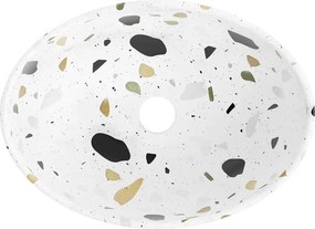 Mexen Elza, umývadlo na dosku 455x325x135 mm, biela-vzor terazzo, 21014083