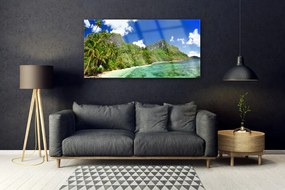 Obraz na akrylátovom skle Pláž hory príroda 120x60 cm
